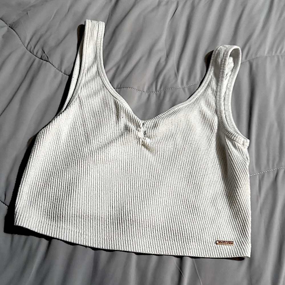 White Ribbed Tank Top